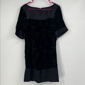Max and Cleo Black Velvet Dress Size 12